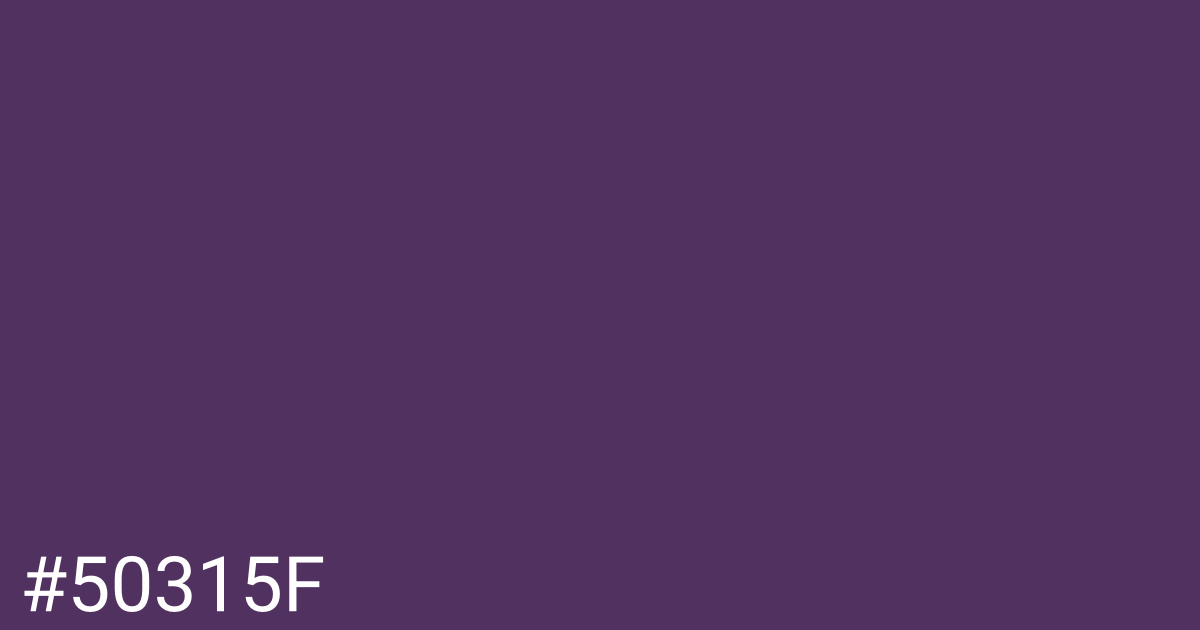 Hex color #50315f graphic