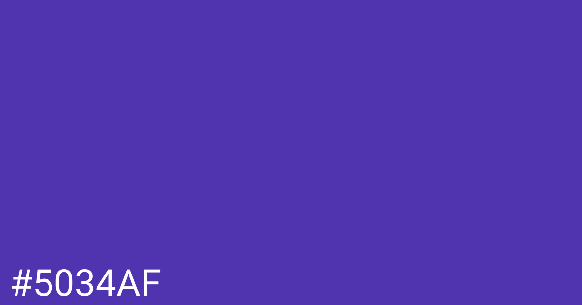 Hex color #5034af graphic