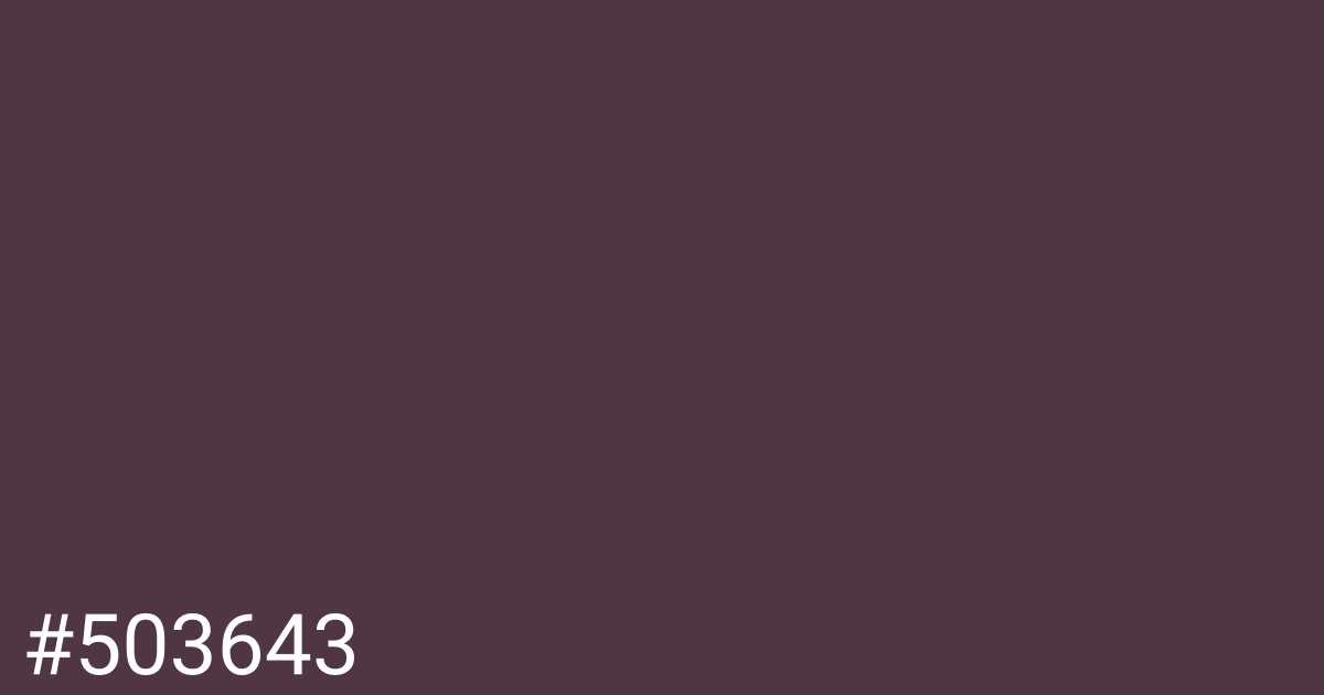 Hex color #503643 graphic