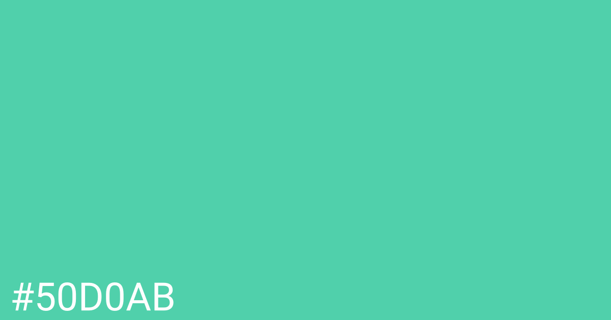 Hex color #50d0ab graphic