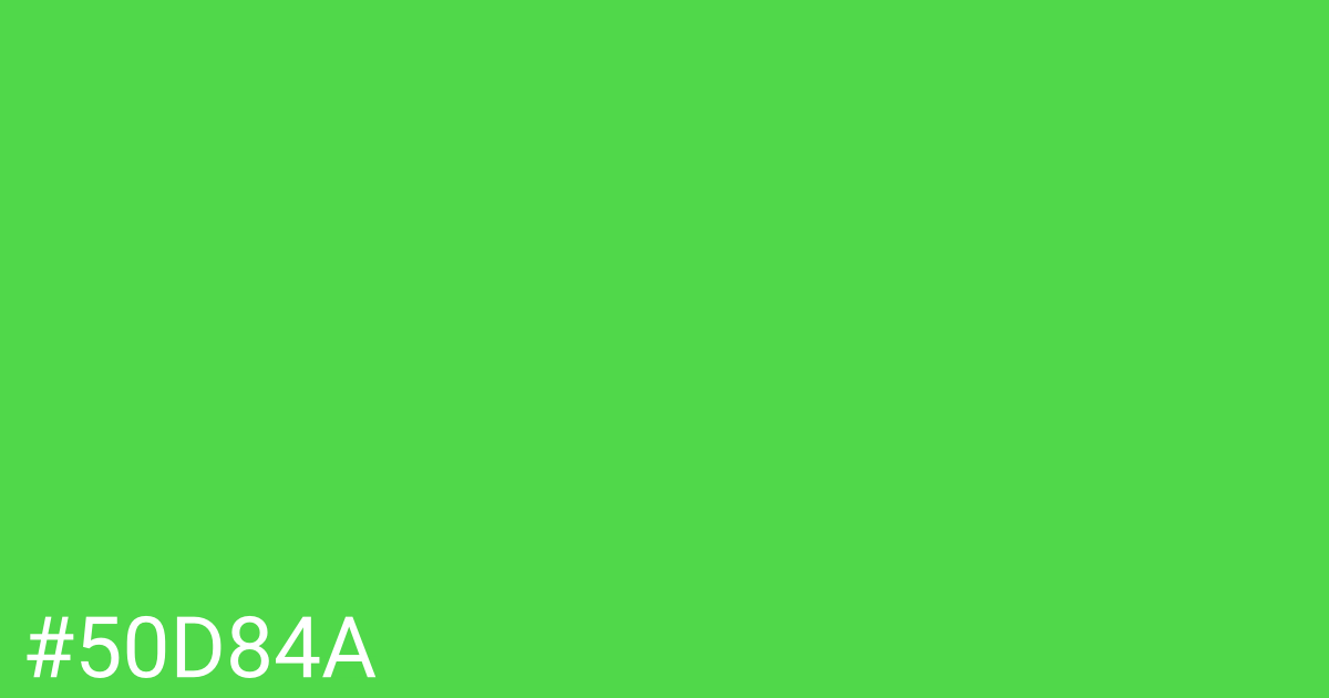 Hex color #50d84a graphic