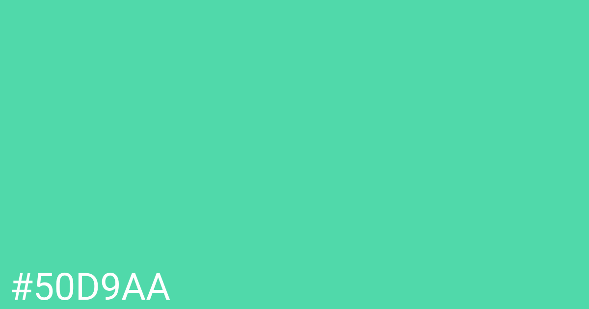 Hex color #50d9aa graphic