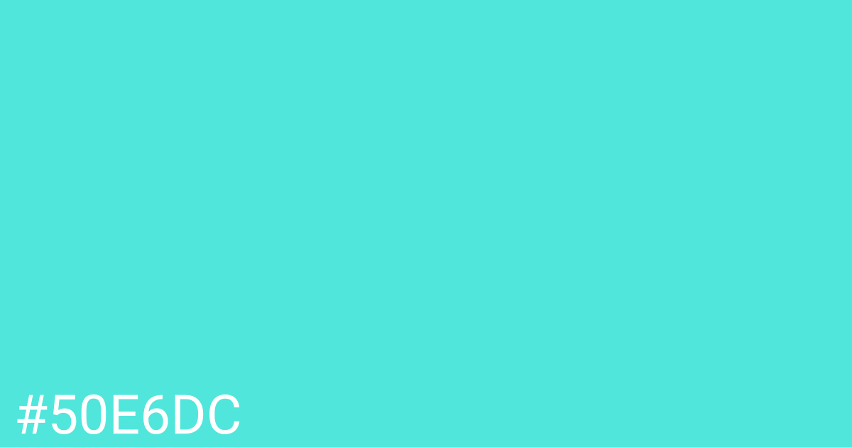 Hex color #50e6dc graphic