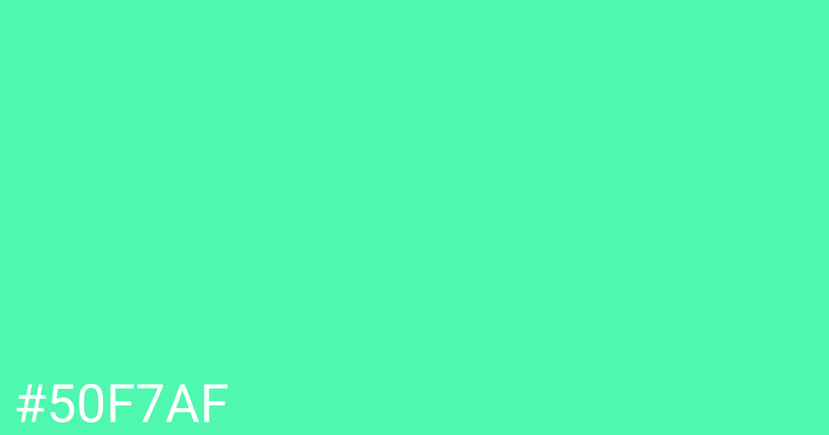 Hex color #50f7af graphic