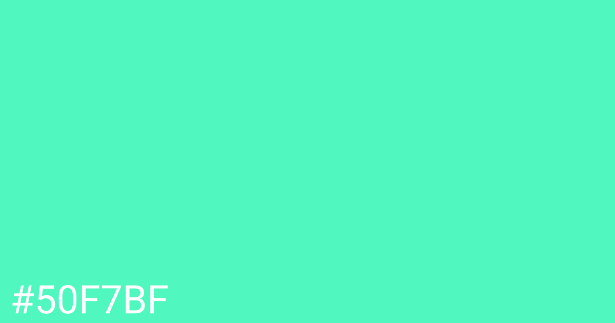 Hex color #50f7bf graphic