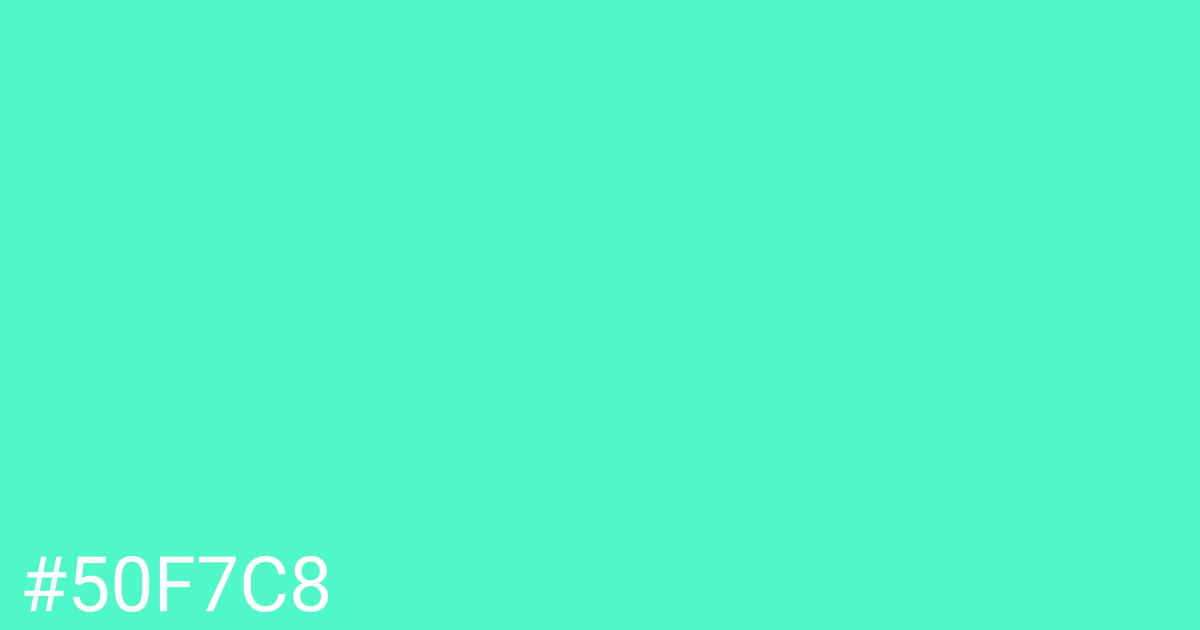 Hex color #50f7c8 graphic