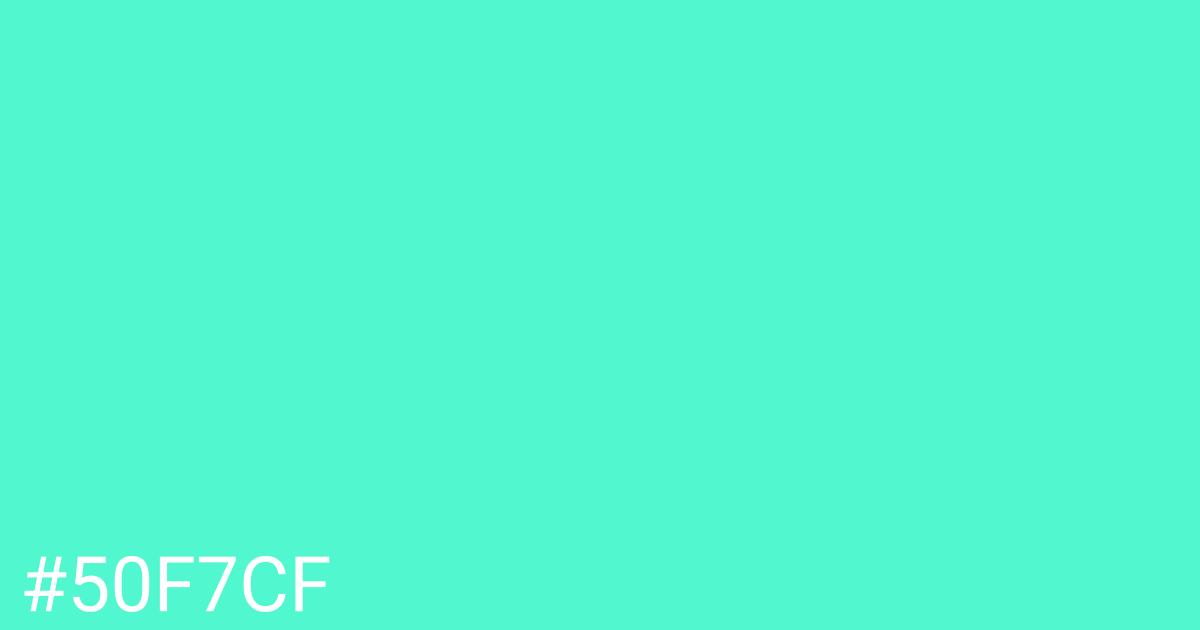 Hex color #50f7cf graphic