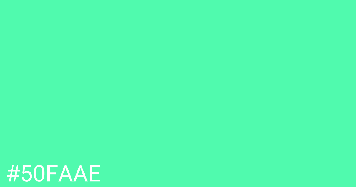 Hex color #50faae graphic