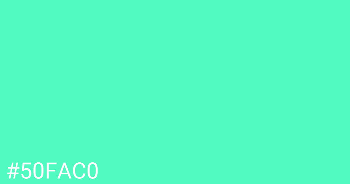 Hex color #50fac0 graphic