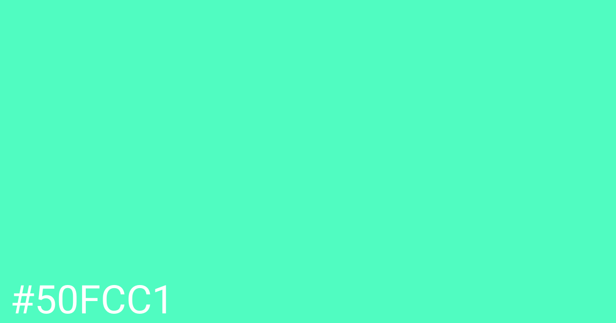 Hex color #50fcc1 graphic