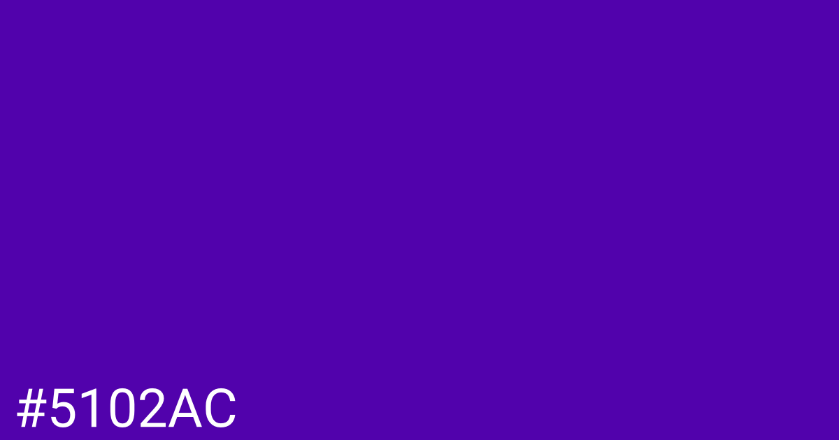 Hex color #5102ac graphic