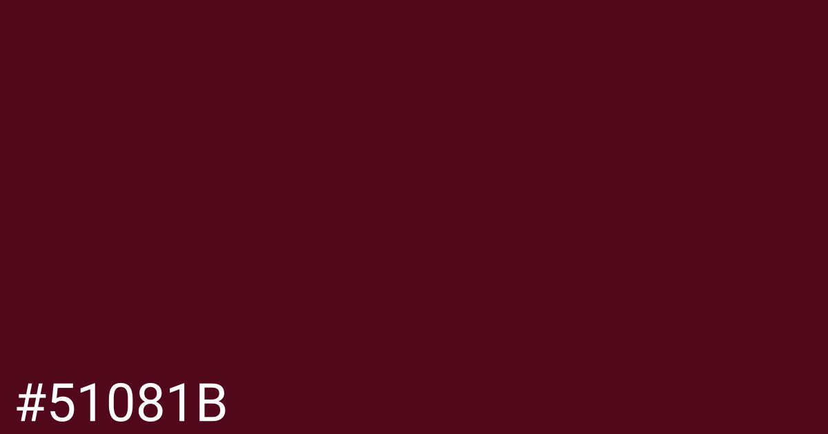 Hex color #51081b graphic