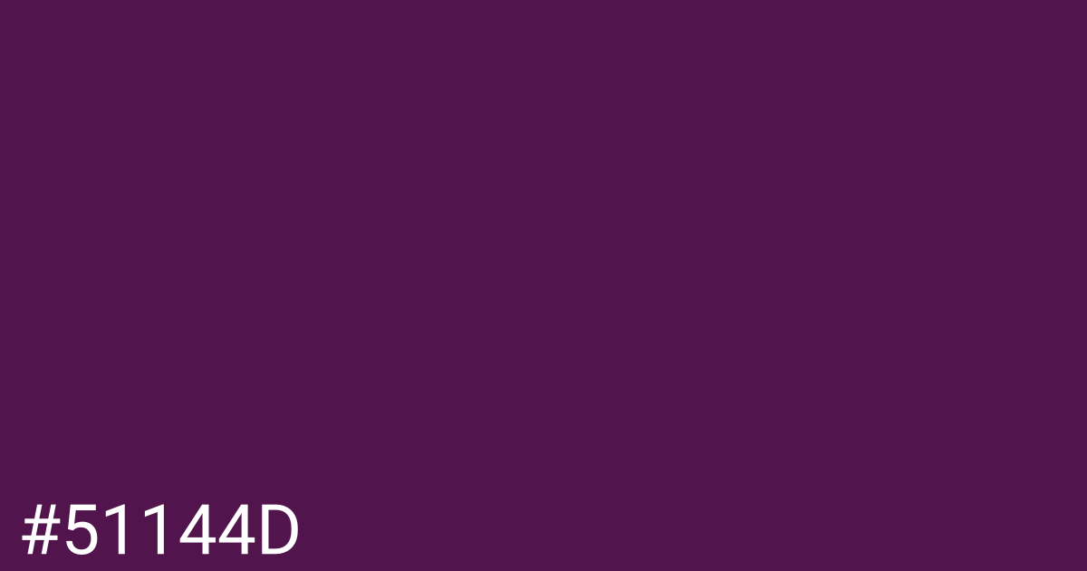 Hex color #51144d graphic