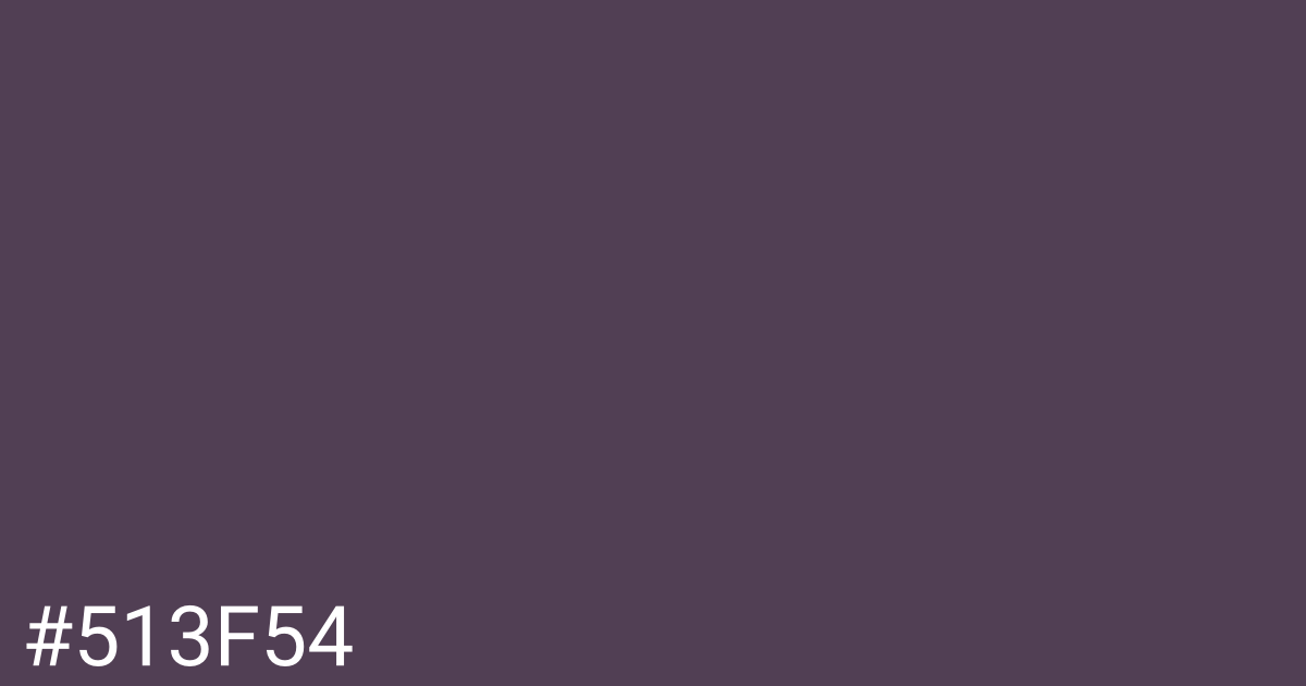 Hex color #513f54 graphic