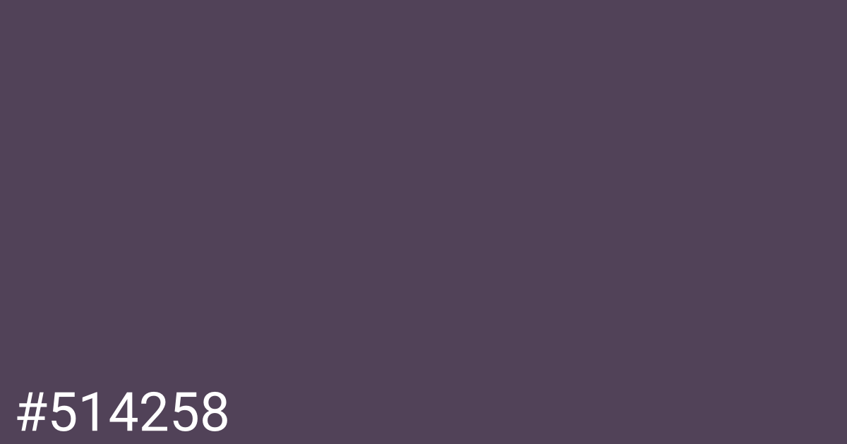 Hex color #514258 graphic