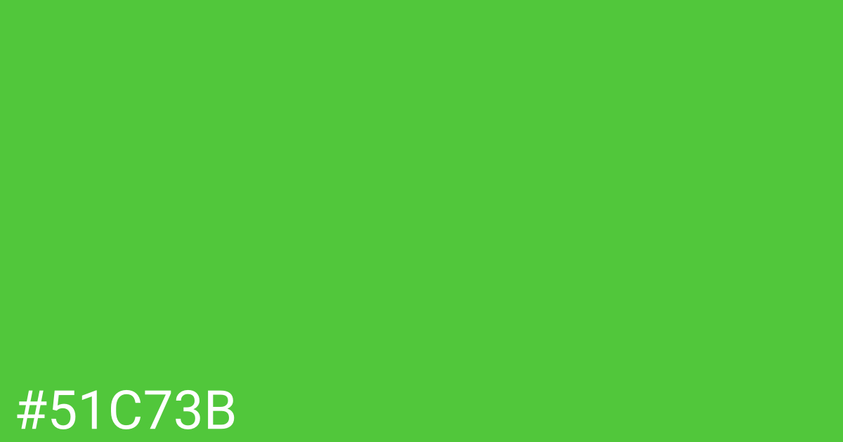 Hex color #51c73b graphic