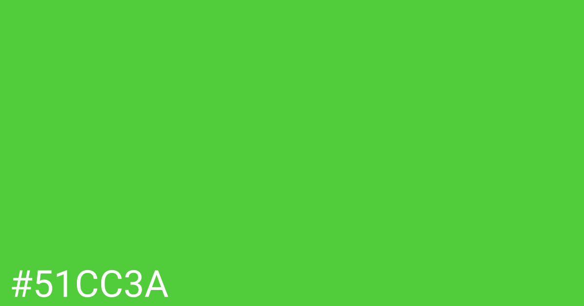 Hex color #51cc3a graphic