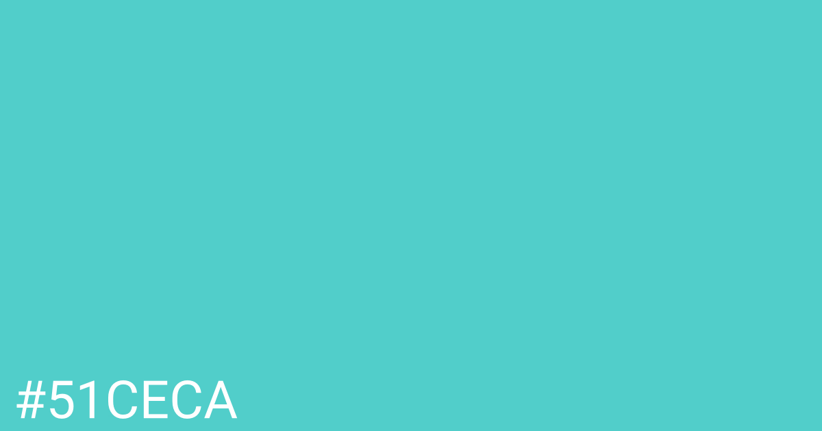 Hex color #51ceca graphic