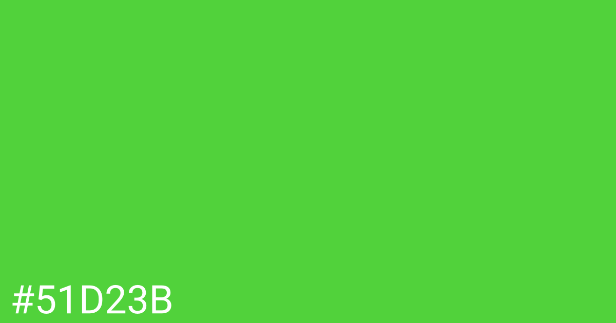 Hex color #51d23b graphic