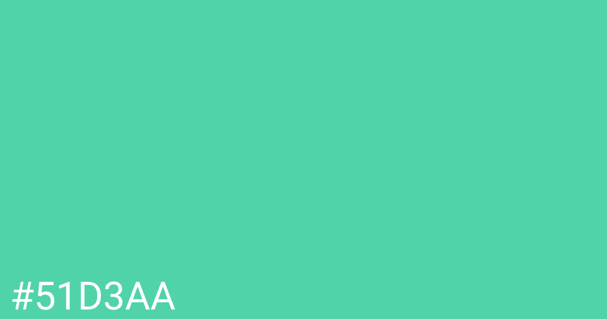 Hex color #51d3aa graphic