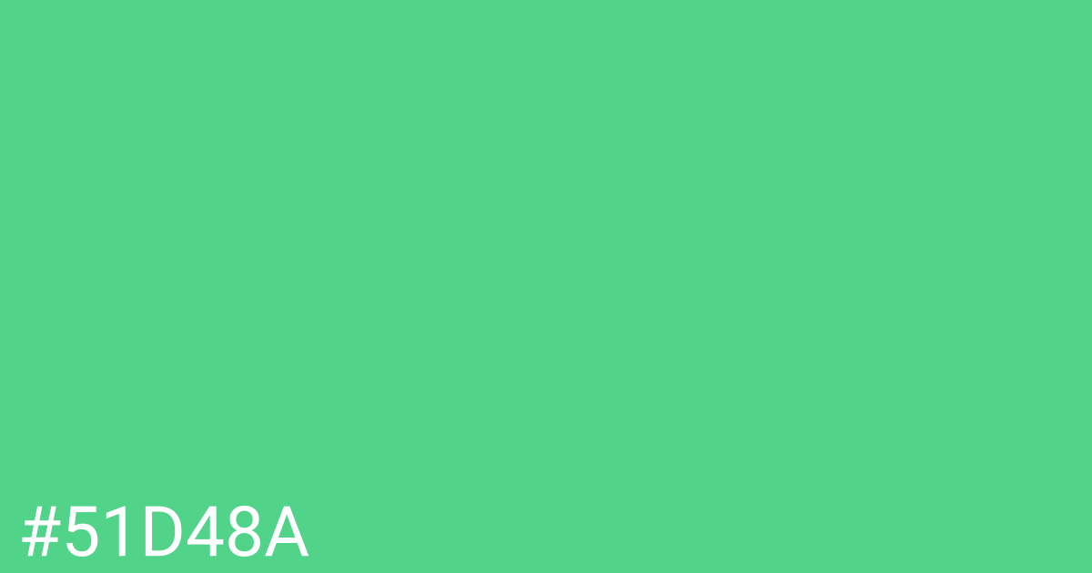 Hex color #51d48a graphic