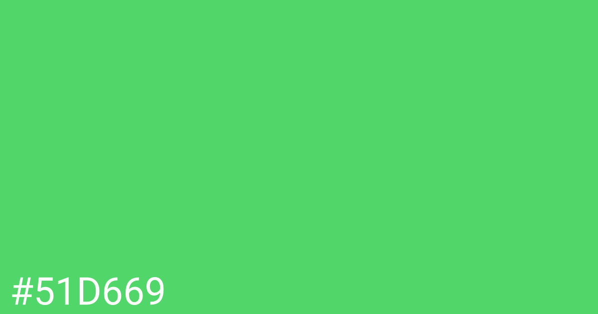 Hex color #51d669 graphic