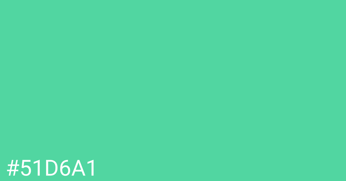 Hex color #51d6a1 graphic