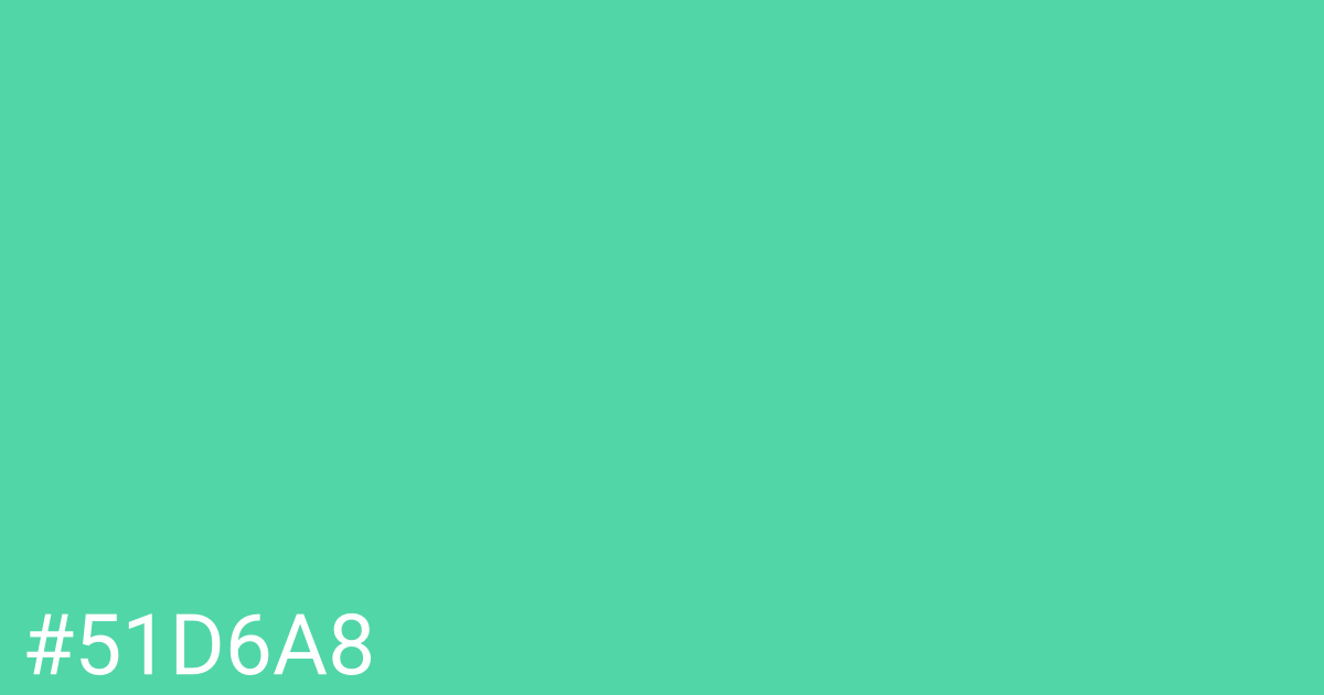 Hex color #51d6a8 graphic