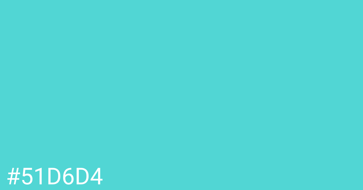 Hex color #51d6d4 graphic