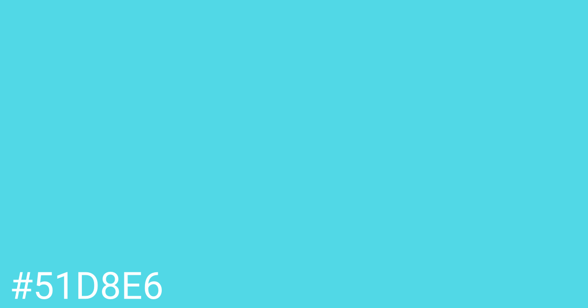 Hex color #51d8e6 graphic