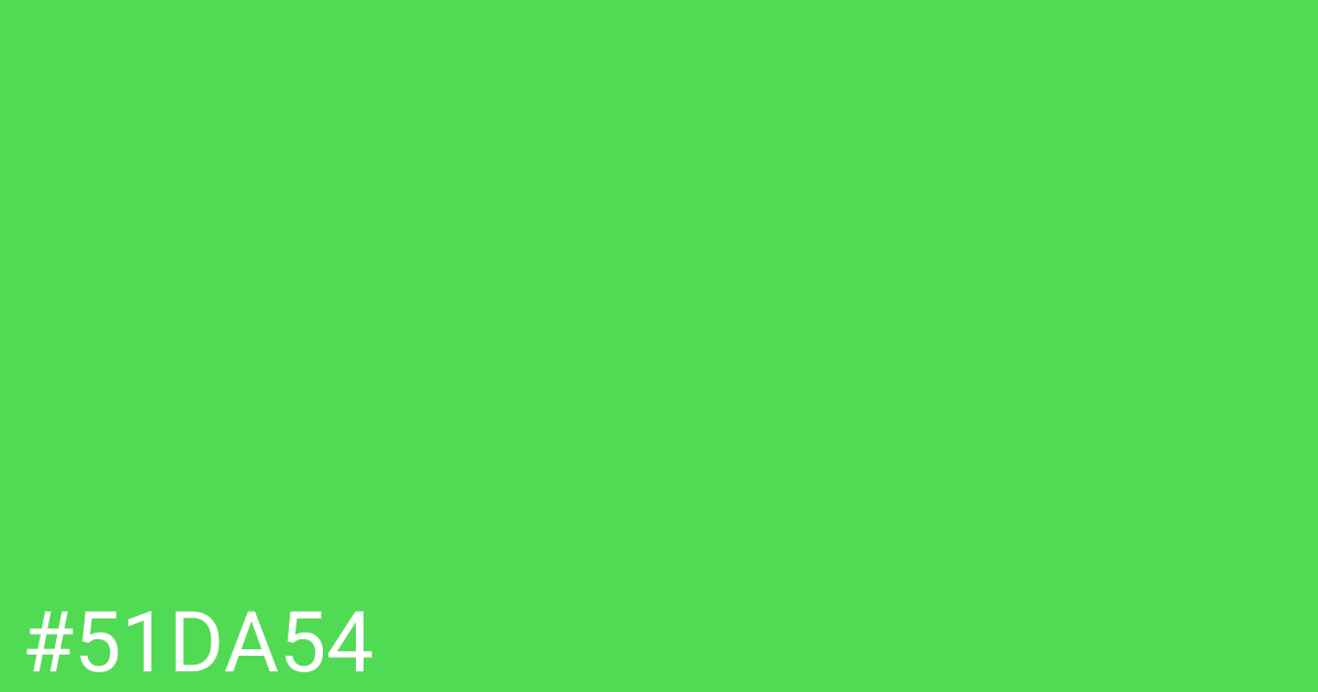 Hex color #51da54 graphic