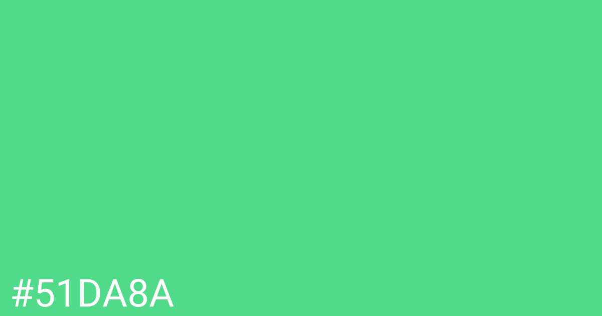 Hex color #51da8a graphic