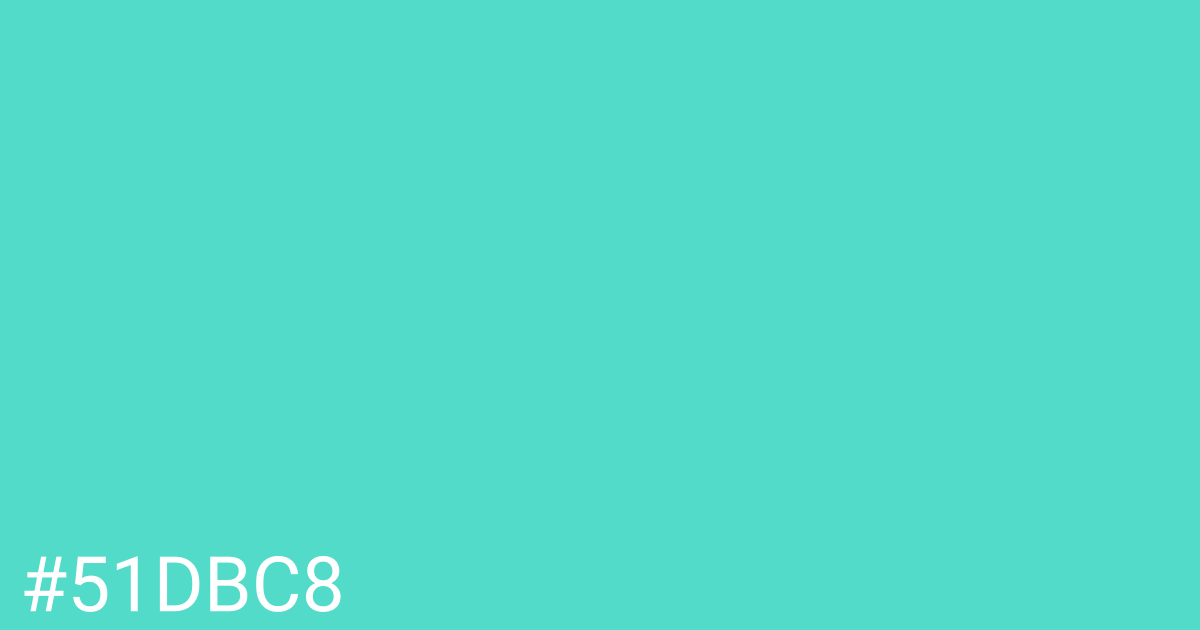 Hex color #51dbc8 graphic