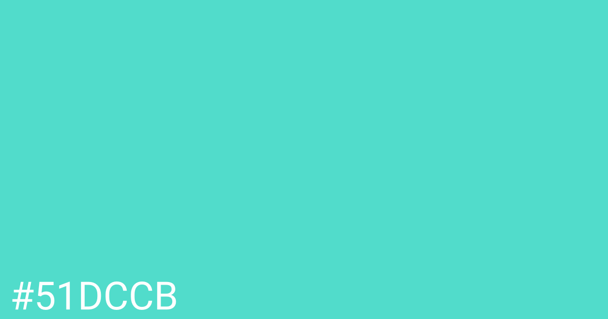 Hex color #51dccb graphic