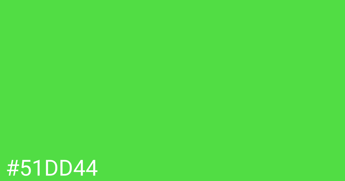 Hex color #51dd44 graphic