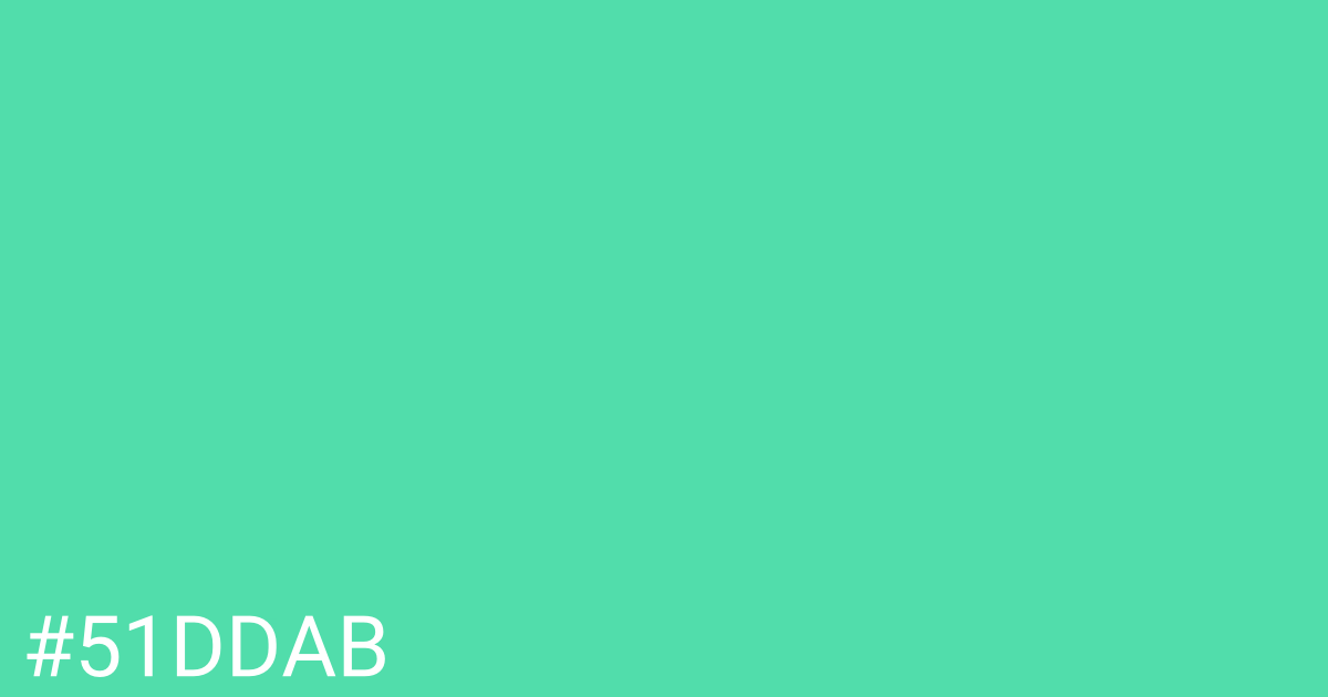 Hex color #51ddab graphic