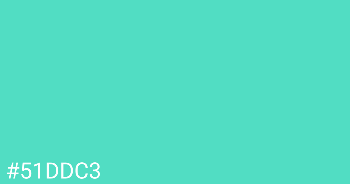 Hex color #51ddc3 graphic