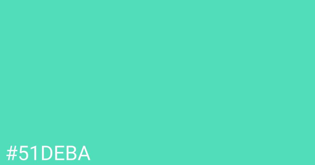 Hex color #51deba graphic