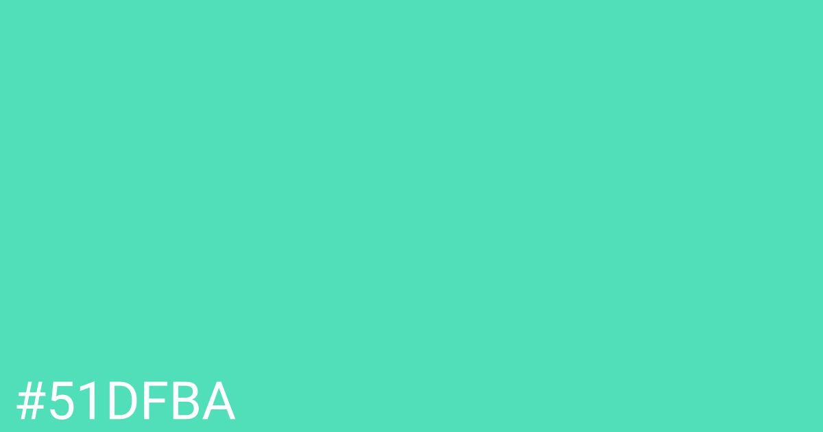 Hex color #51dfba graphic