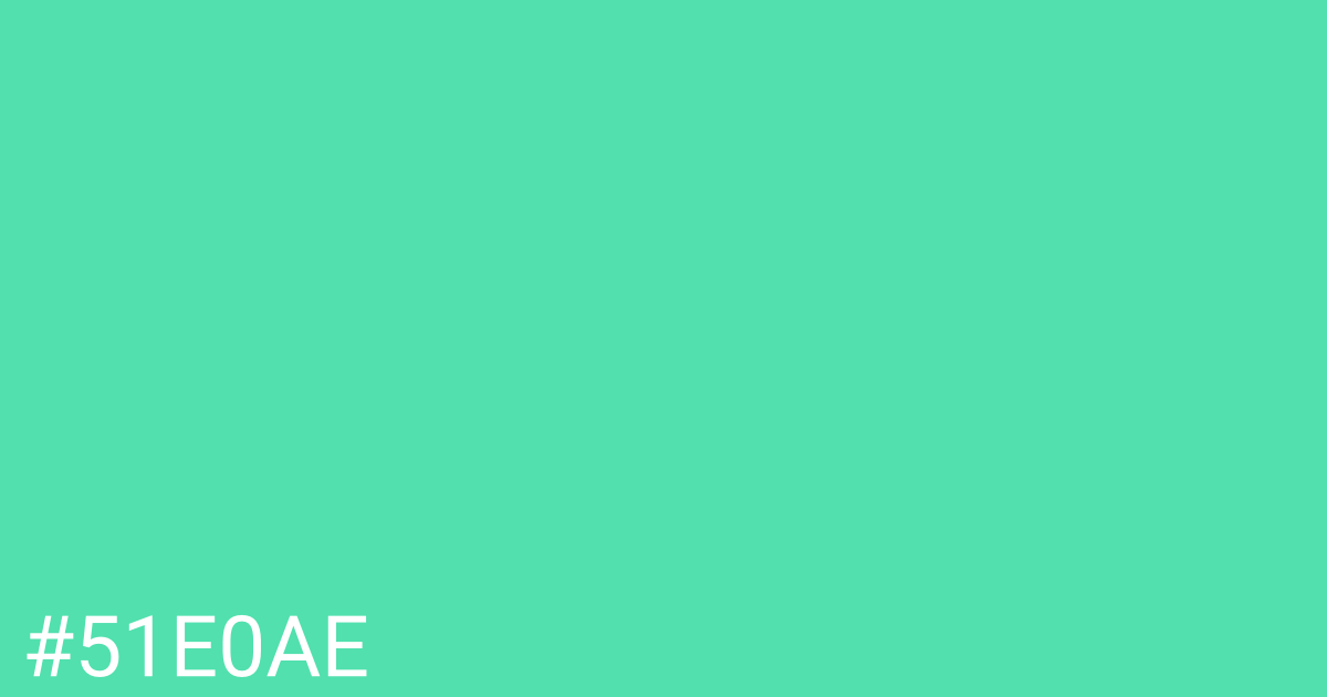 Hex color #51e0ae graphic