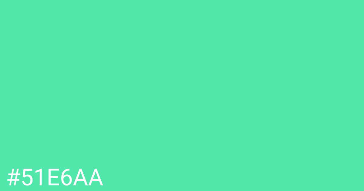 Hex color #51e6aa graphic