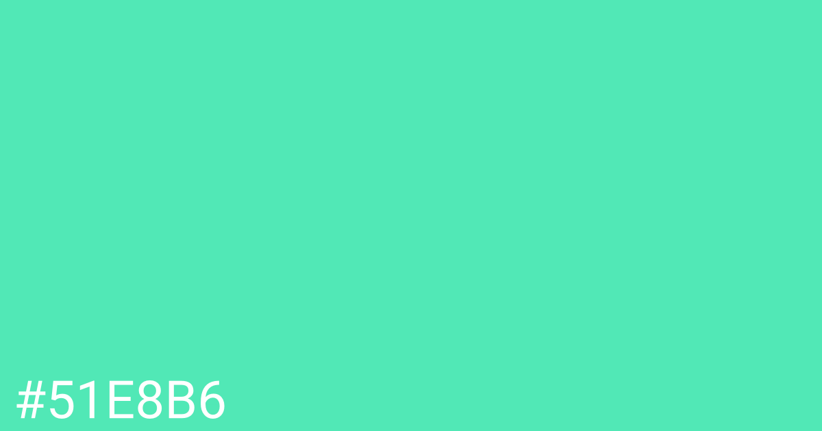 Hex color #51e8b6 graphic