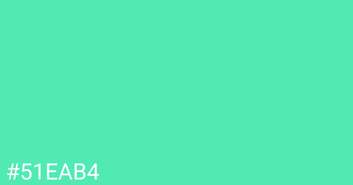 Hex color #51eab4 graphic