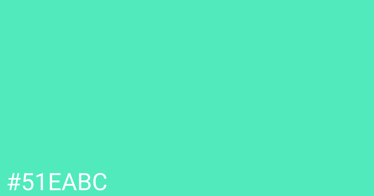 Hex color #51eabc graphic