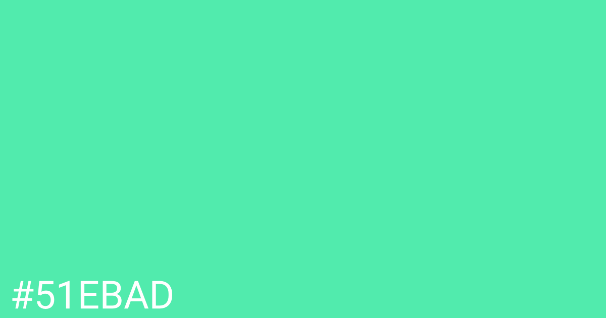 Hex color #51ebad graphic