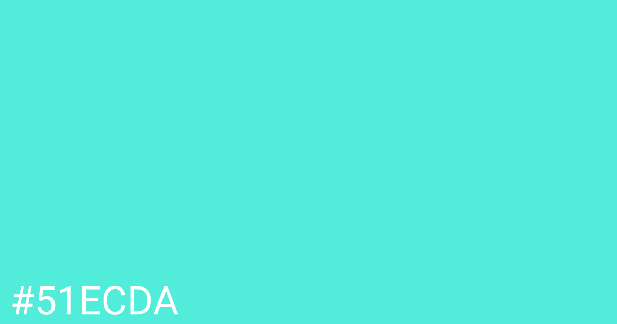 Hex color #51ecda graphic