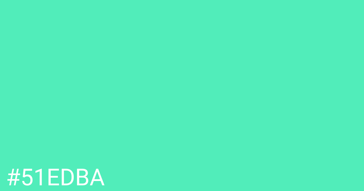 Hex color #51edba graphic