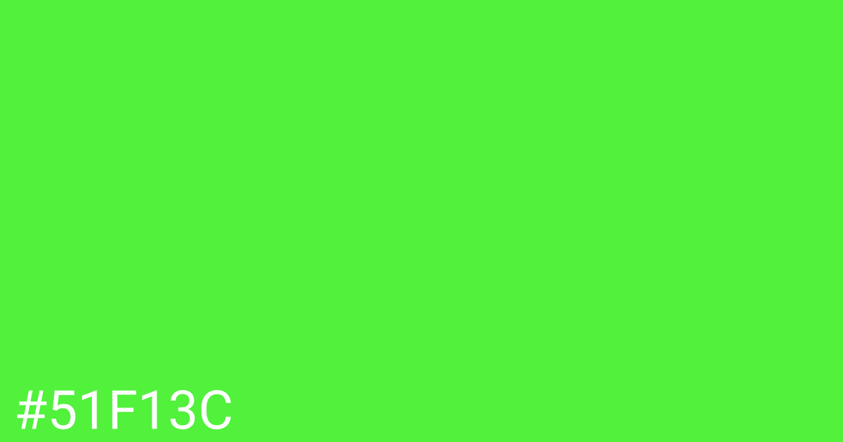 Hex color #51f13c graphic