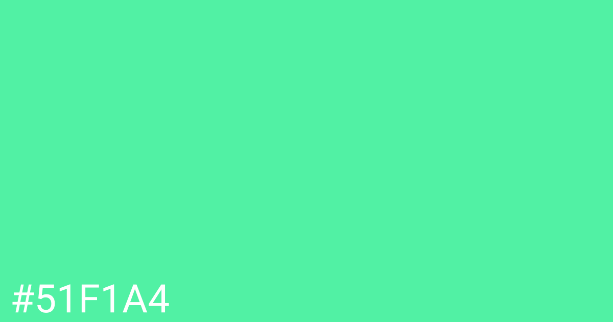 Hex color #51f1a4 graphic