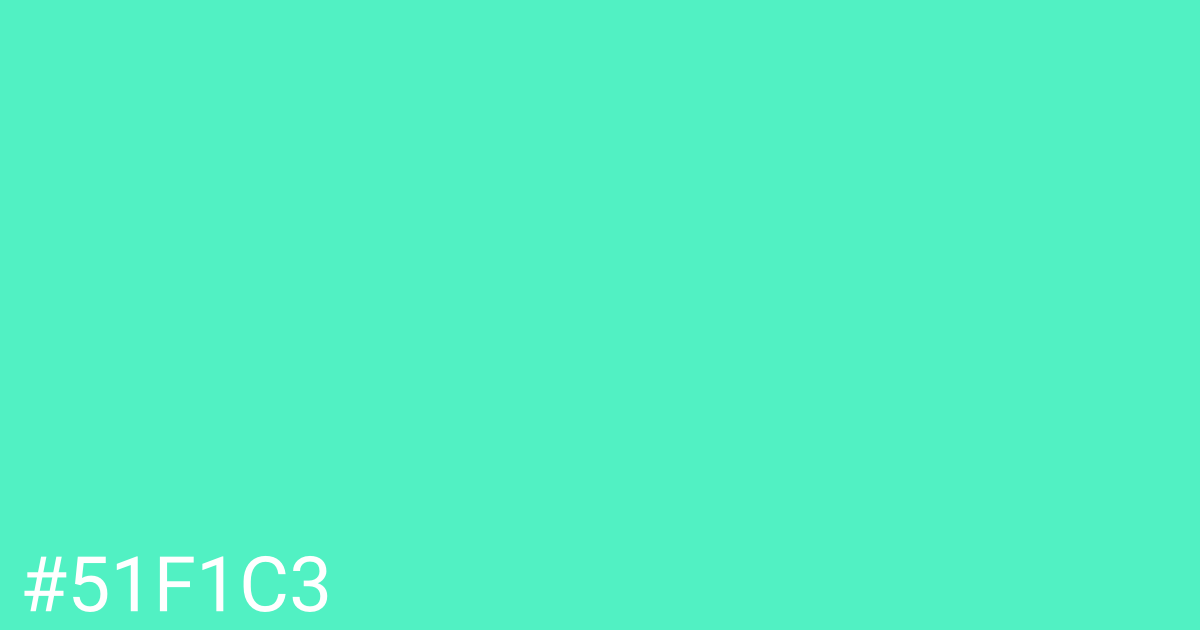 Hex color #51f1c3 graphic